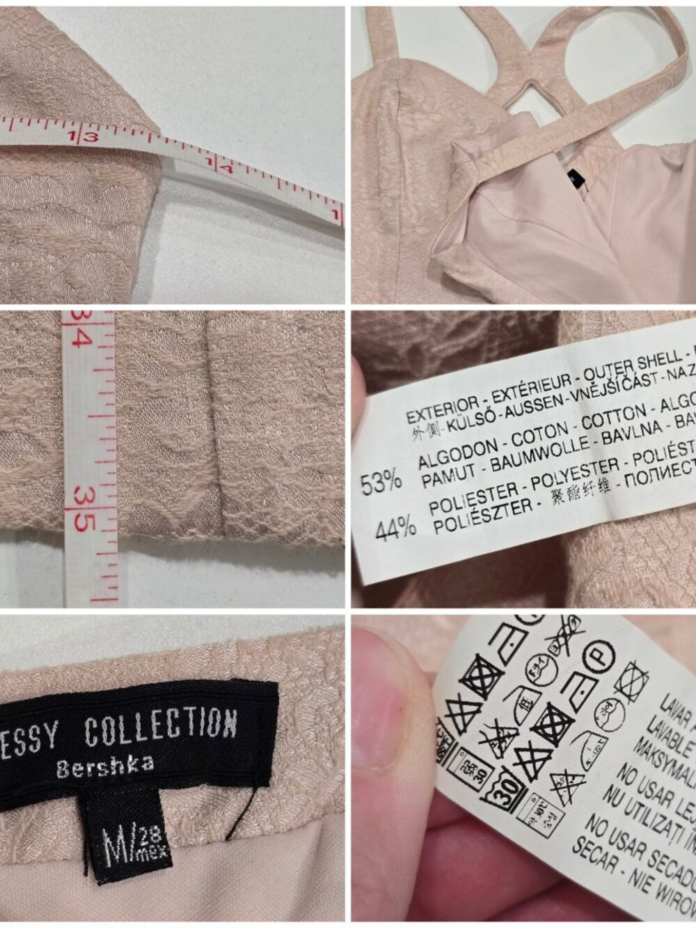 Bershka ✦ Pink Lace Sleeveless Dress ✦ Strappy Back & Side Zip Dressy Collection - Picture 9 of 10